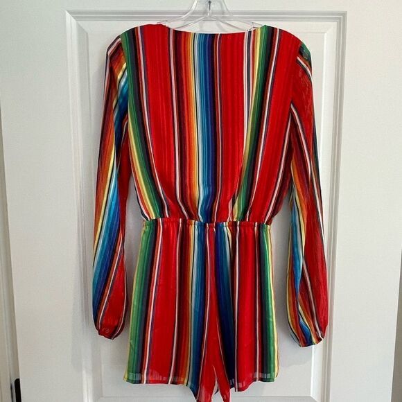 EUC Rio Surplice Romper Color: Rainbow Stripe
Never worn. Sz. S - Picture 5 of 8